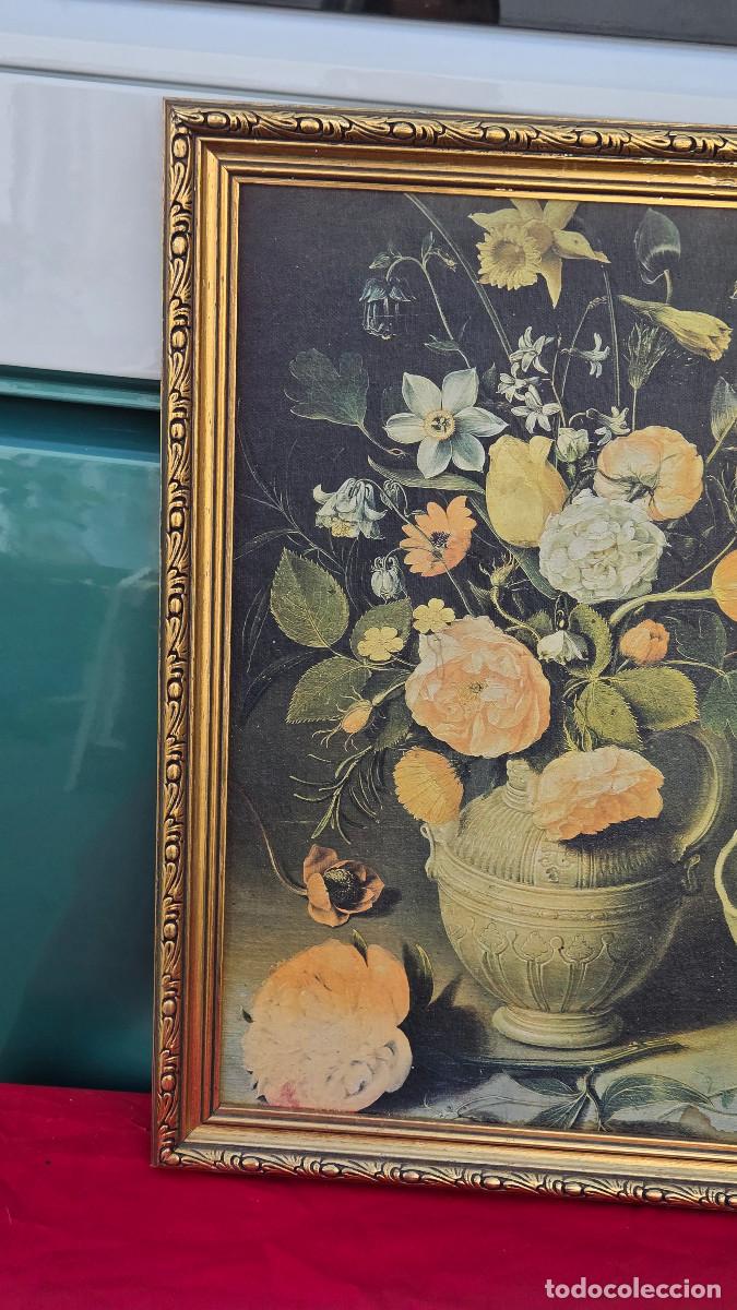 Arte: cuadro dorado con litografia