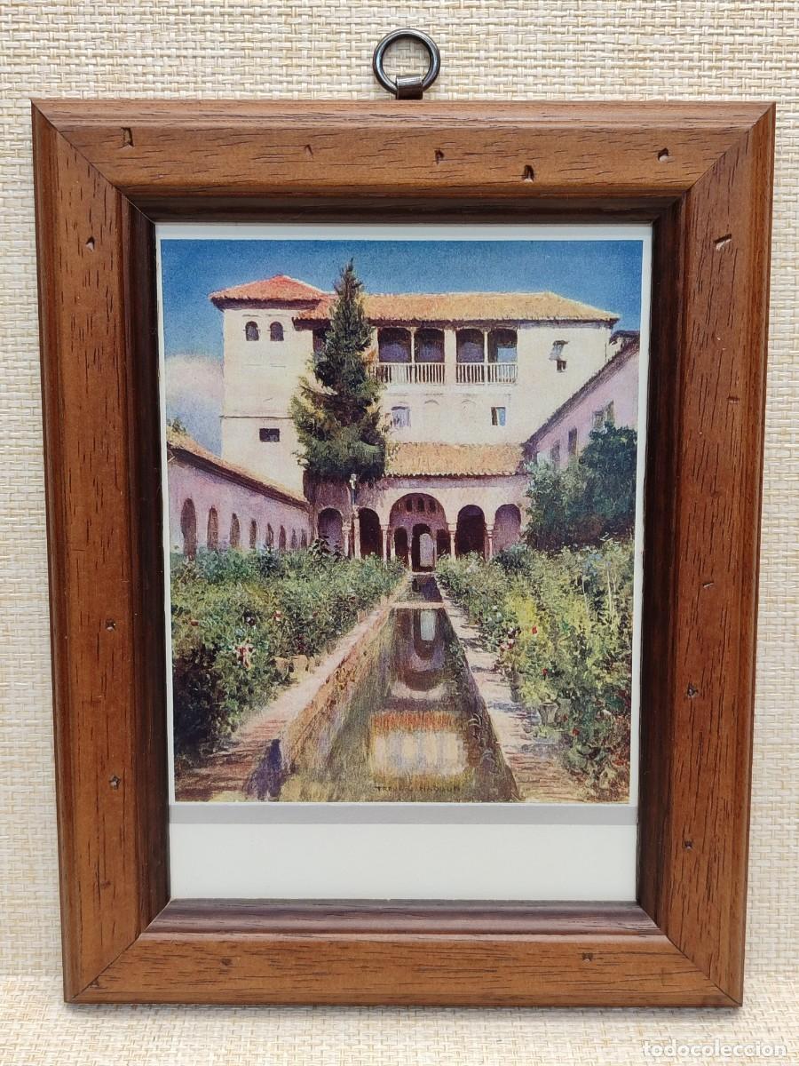 Arte: Patio de la acequia, Alhambra, Granada, Trevor Haddon . Southern Spain A. F. Calvert . 1908. Cuadro