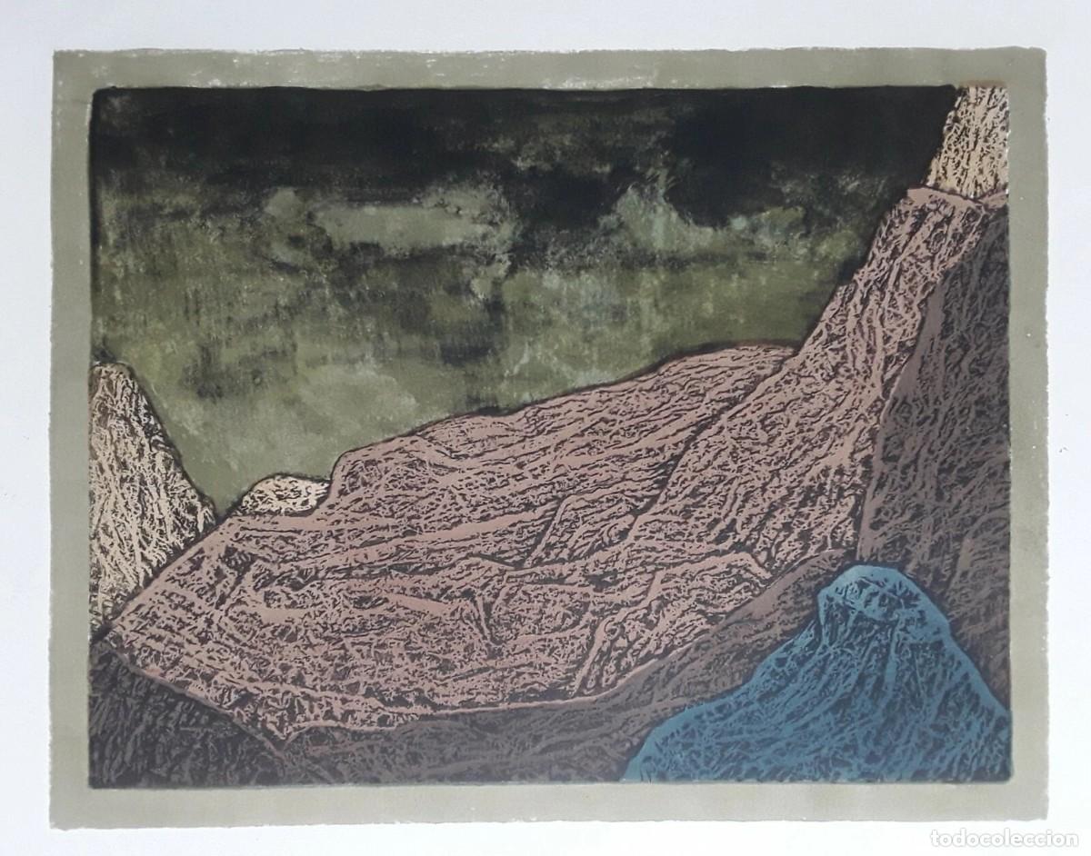 Arte: Erich Rockenbach, paisaje abstracto de alta monta&ntilde;a, litograf&iacute;a