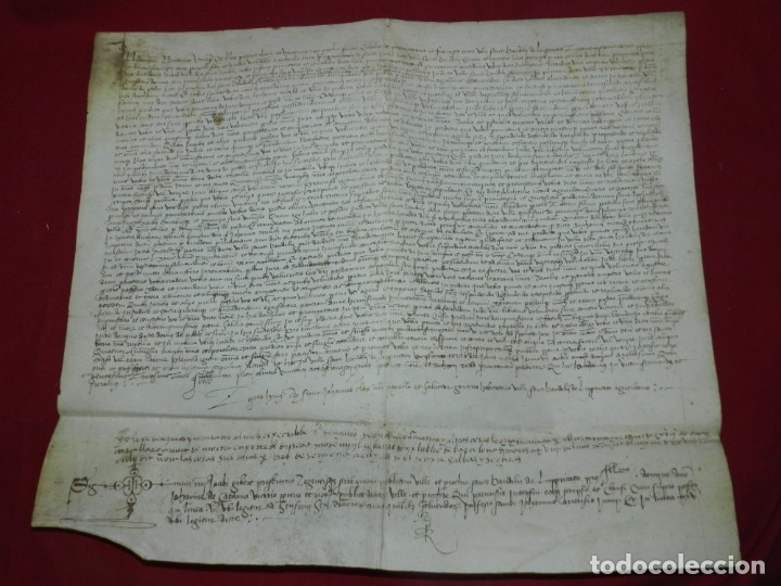 Arte: (M) Pergamino Manuscrito de San Boi de Llobregat año 1530, 43x37 cm, Señales de uso Normales - Foto 1 - 172821038