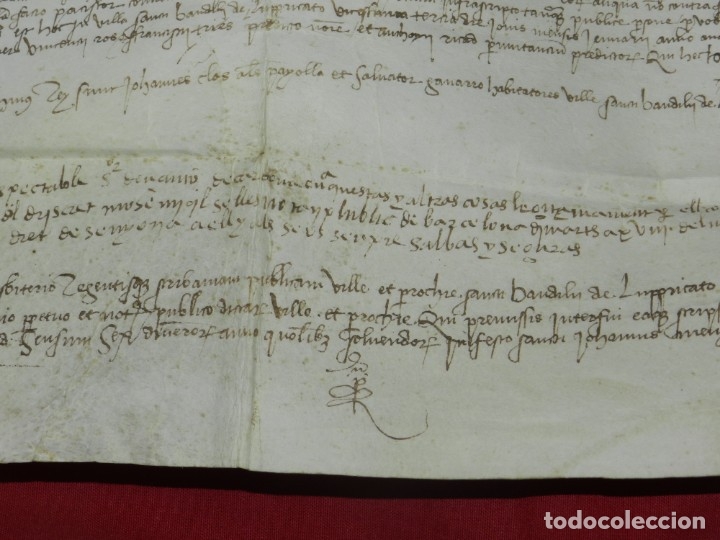 Arte: (M) Pergamino Manuscrito de San Boi de Llobregat año 1530, 43x37 cm, Señales de uso Normales - Foto 7 - 172821038
