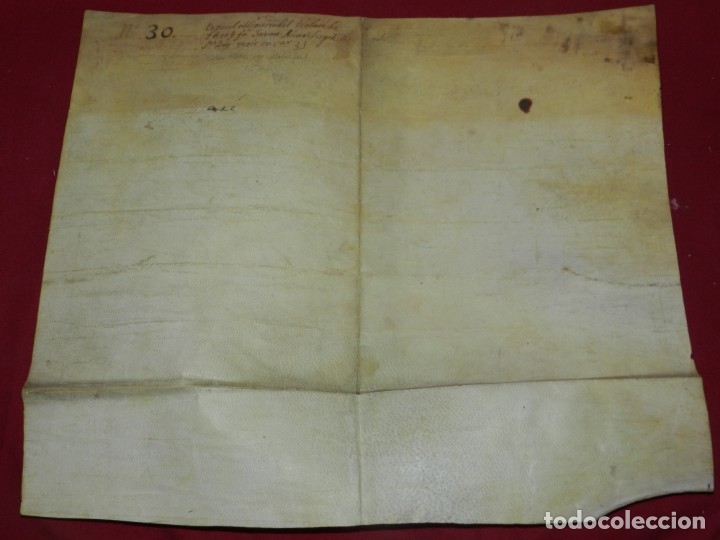 Arte: (M) Pergamino Manuscrito de San Boi de Llobregat año 1530, 43x37 cm, Señales de uso Normales - Foto 9 - 172821038