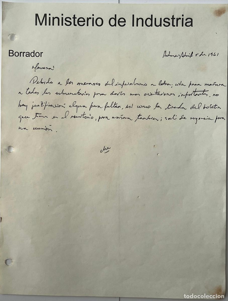Art: Rarisimo Borrador escrito y firmando por El Che ,nunca se llego a escribir a Maquina ,INEDITO