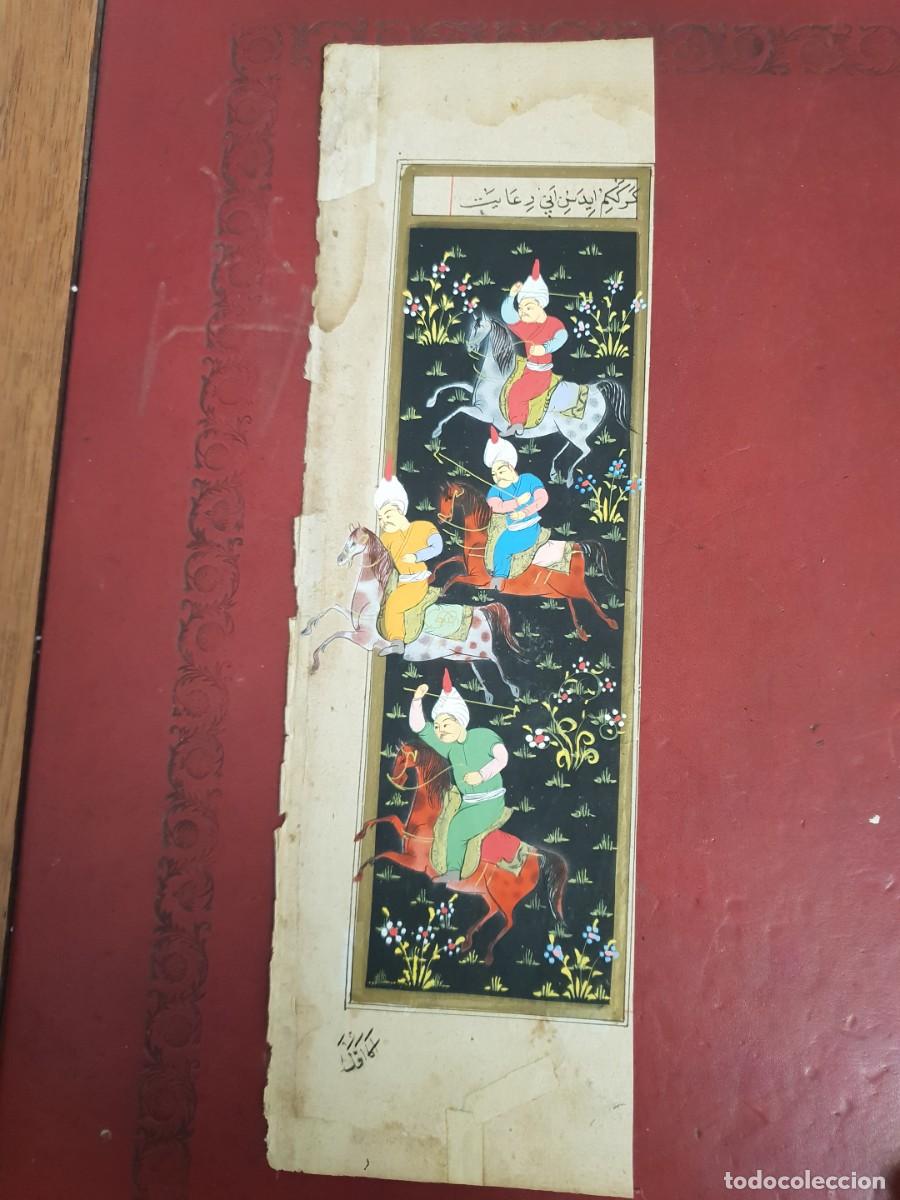 Arte: Hoja de libro otomano pintada a mano y iluminada siglo xix