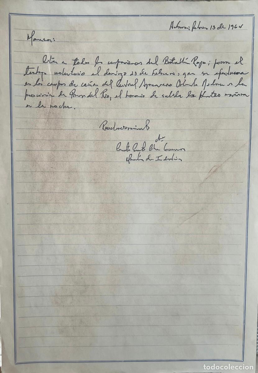 Kunst: Autentico Manuscrito del Che Guevara cuando Fue Ministro de Industria 1964