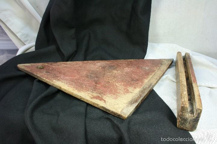Arte: Escuadra de taller. Madera. S.XIX. Rara. - Foto 3