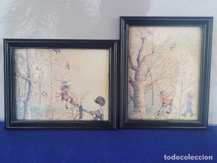 Arte: Dos marcos peque&ntilde;os que representan a dos ni&ntilde;os jugando, conjunto - Foto 5
