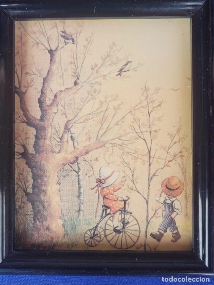 Arte: Dos marcos peque&ntilde;os que representan a dos ni&ntilde;os jugando, conjunto - Foto 8