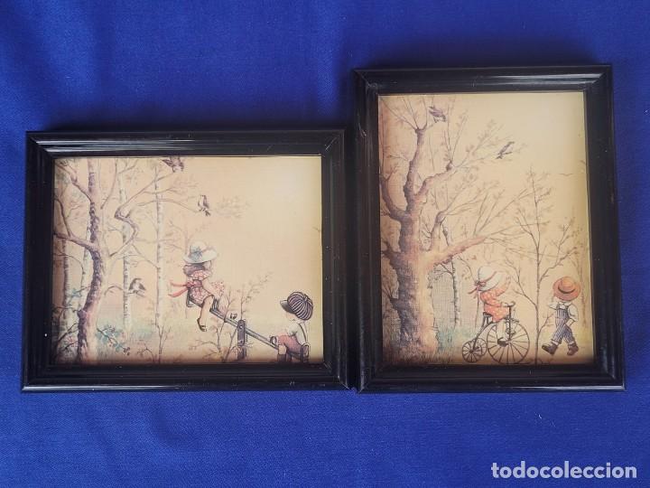 Arte: Dos marcos peque&ntilde;os que representan a dos ni&ntilde;os jugando, conjunto - Foto 9
