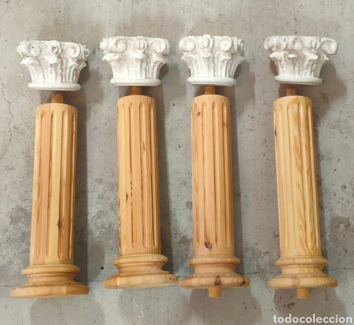 Arte: 4 Columnas estriadas de madera - Foto 1