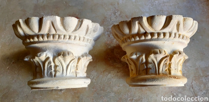 Arte: 2 Capiteles estilo renacentista de pasta madera - Foto 1