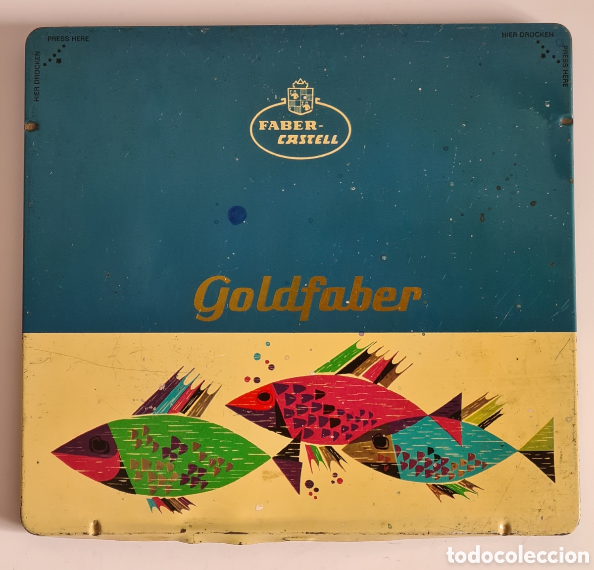 Arte: Caja met&aacute;lica L&aacute;pices de Colores Goldfaber Faber-Castell Acuareables - Acuarela Made in Germany