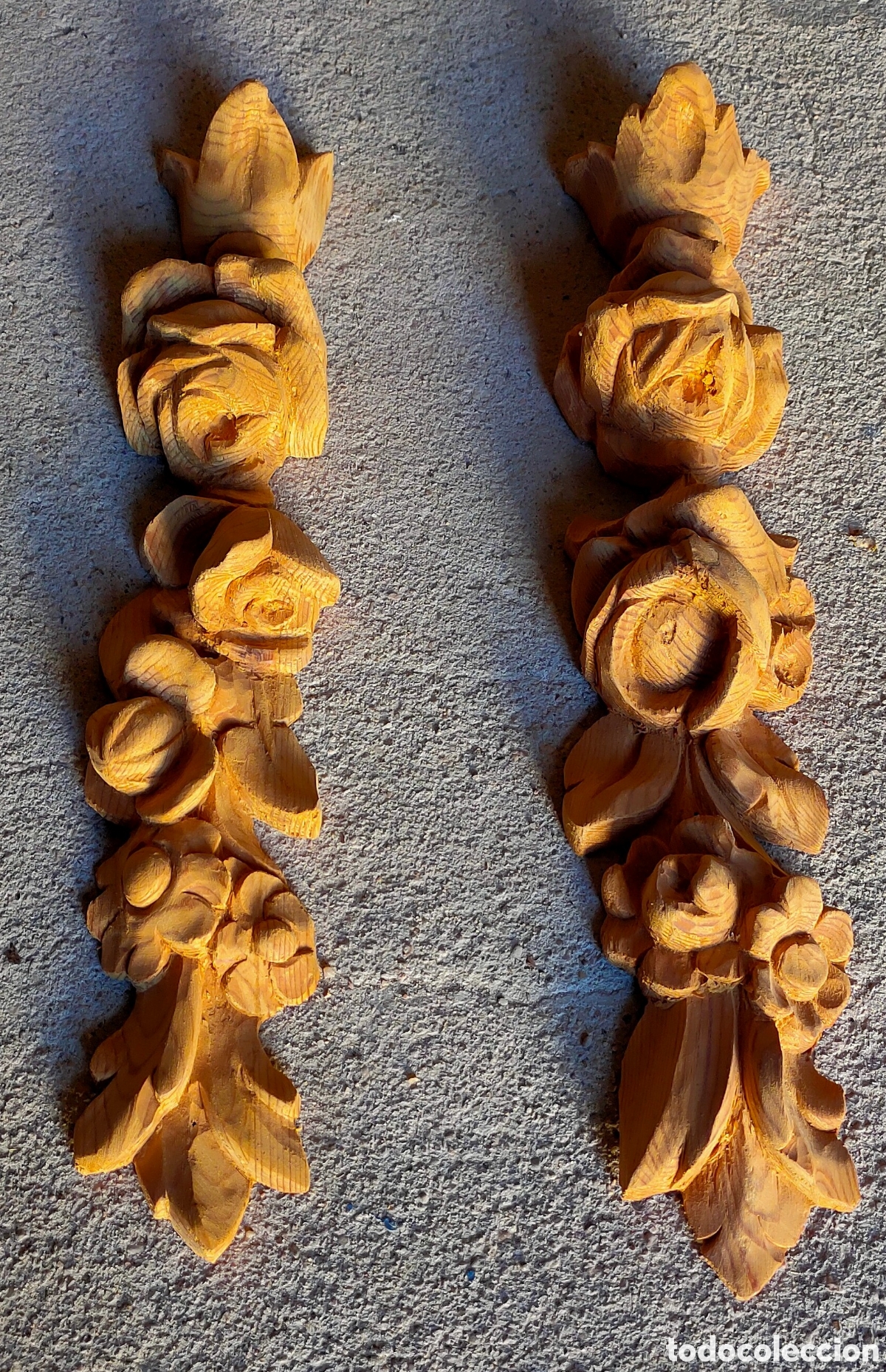 Arte: 2 adornos tallados en madera - Foto 2