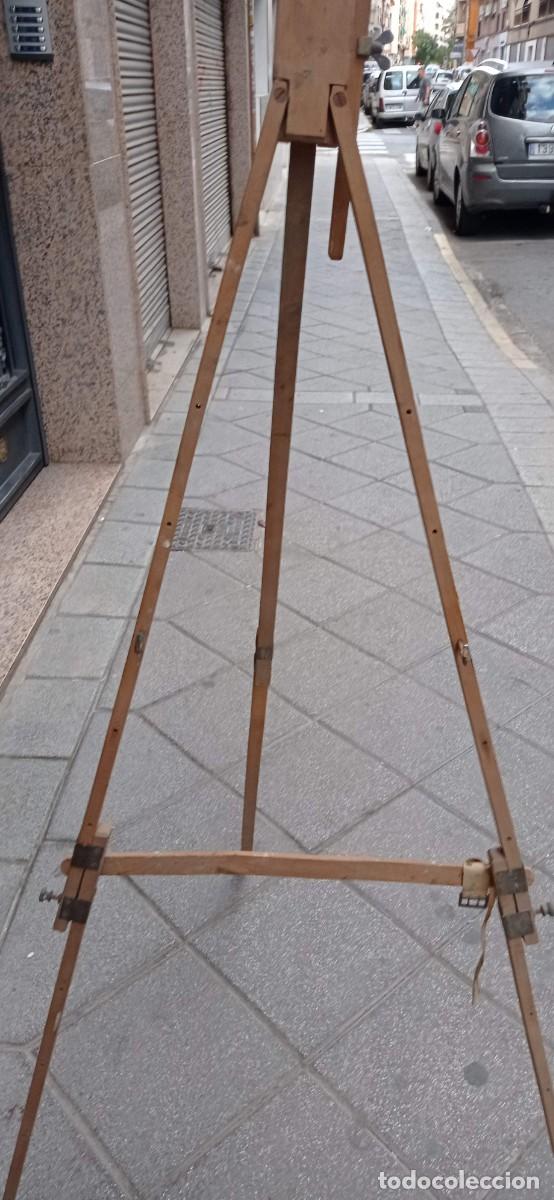 Arte: ANTIGUO CABALLETE PINTOR MADERA PLEGABLE REGULABLE - Foto 2