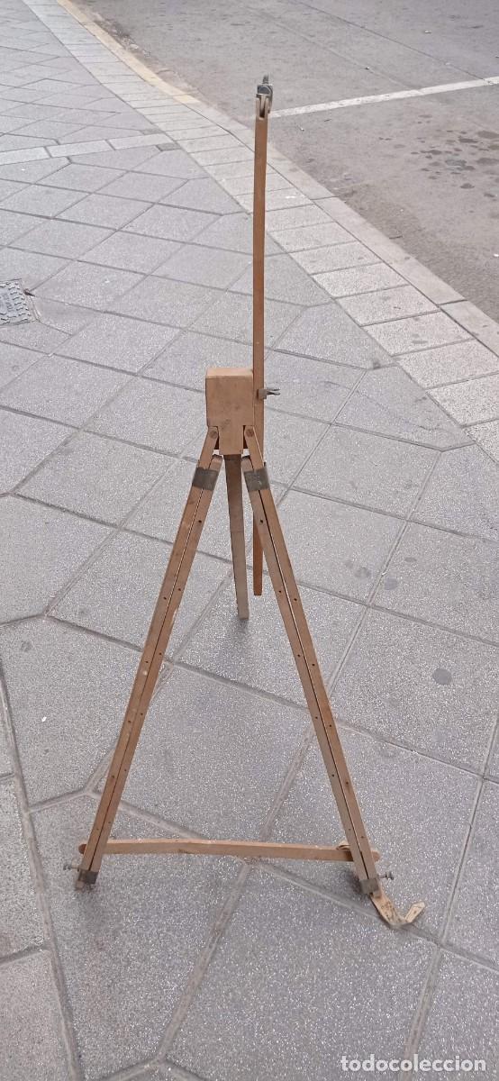 Arte: ANTIGUO CABALLETE PINTOR MADERA PLEGABLE REGULABLE - Foto 6