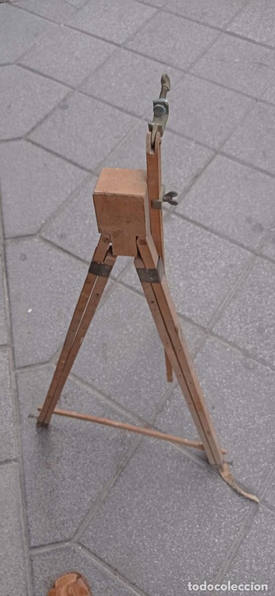 Arte: ANTIGUO CABALLETE PINTOR MADERA PLEGABLE REGULABLE - Foto 7