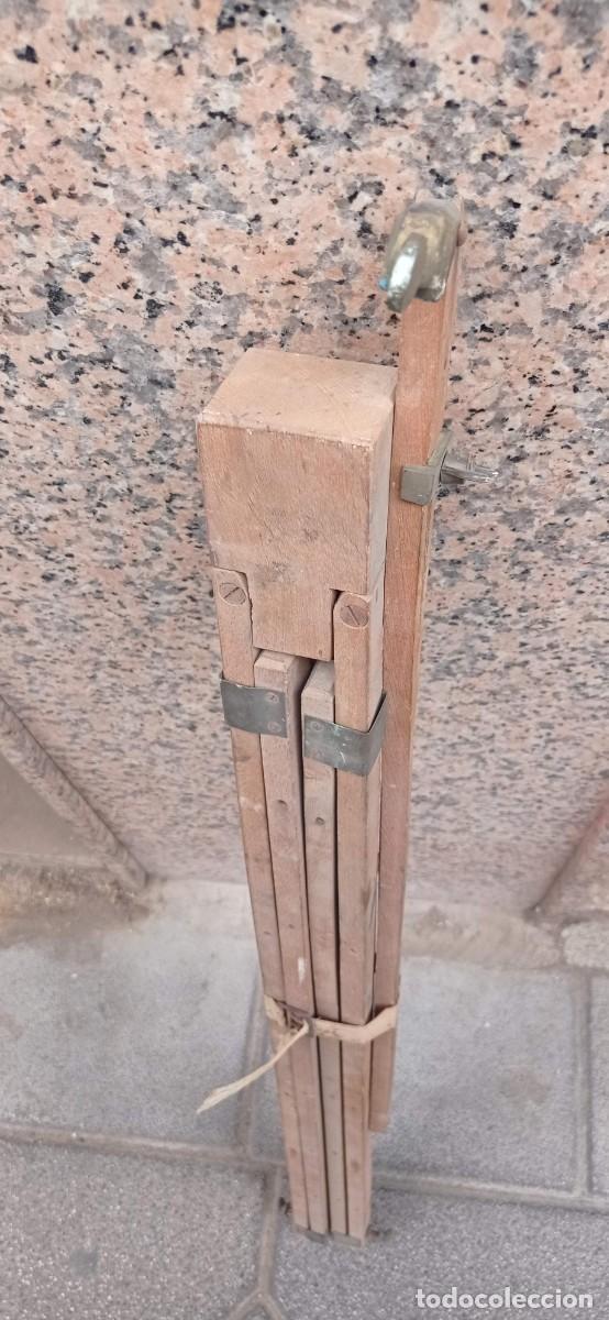 Arte: ANTIGUO CABALLETE PINTOR MADERA PLEGABLE REGULABLE - Foto 9