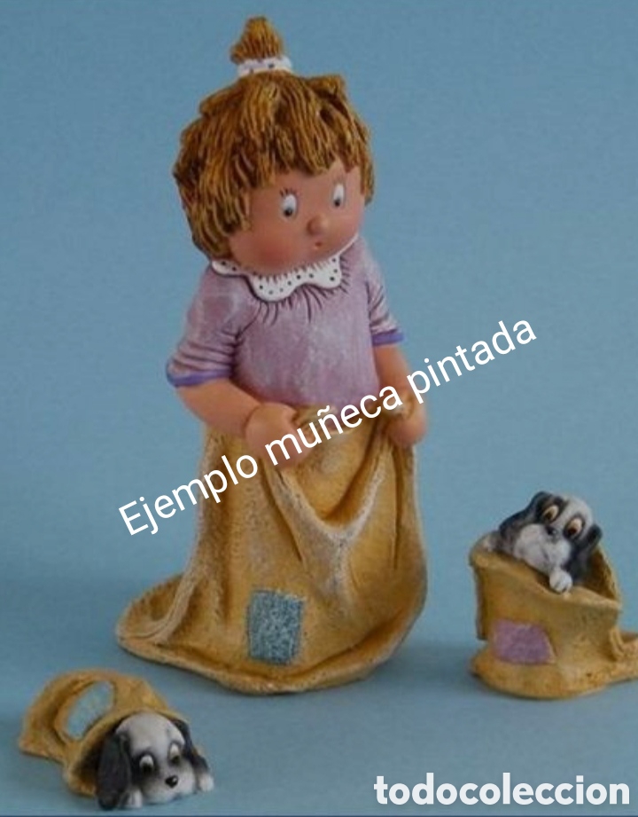 Arte: Mu&ntilde;eca Cuqui con perritos para pintar - Foto 2
