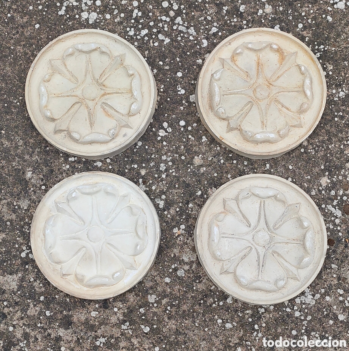 Arte: 4 rosetones de pasta-madera - Foto 1