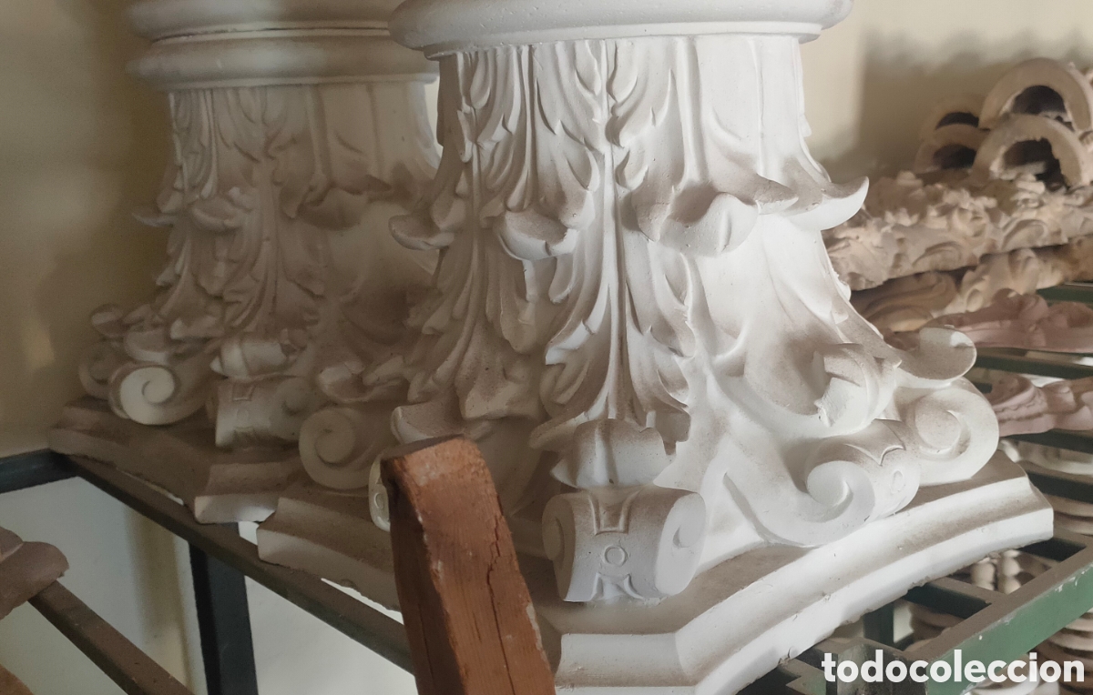 Arte: 4 capiteles de pasta-madera - Foto 2