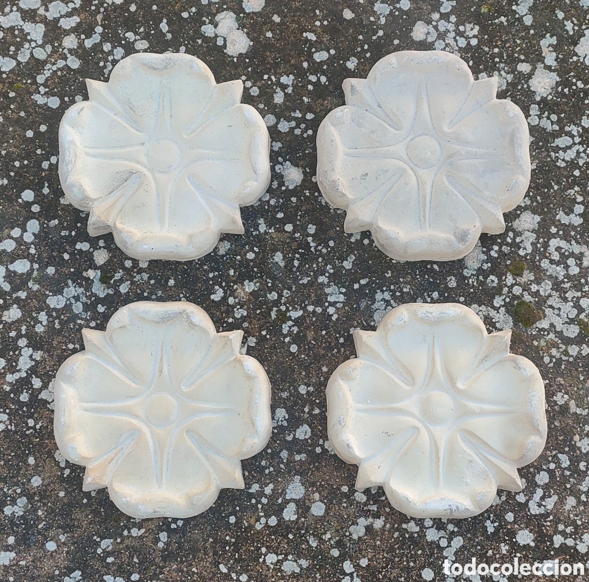 Arte: 4 rosetones de pasta-madera - Foto 1
