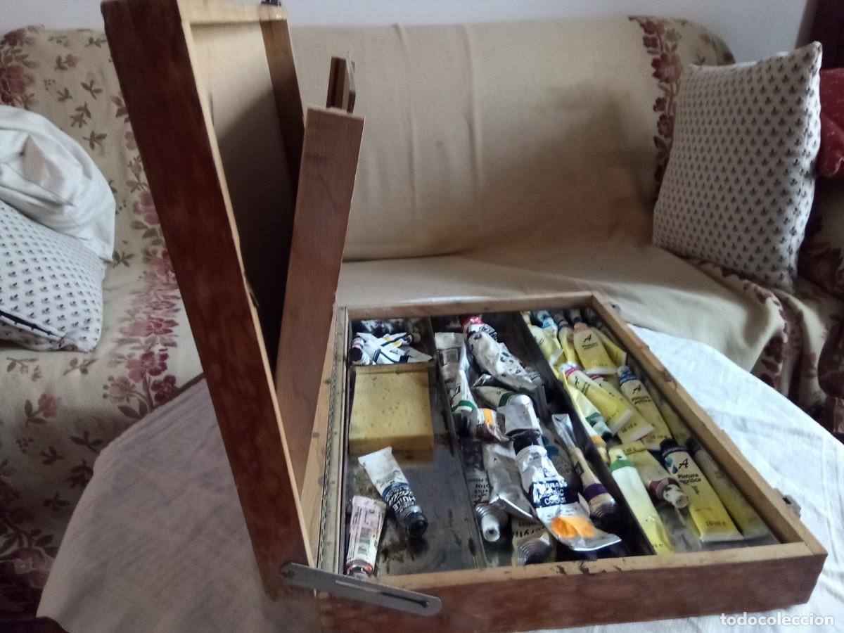 Arte: Maleta de madera de pintor - Foto 3