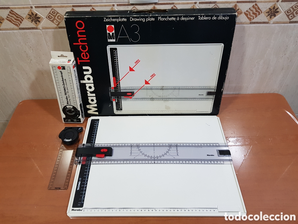 Arte: MARABU TECHNO TABLERO DE DIBUJO T&Eacute;CNICO + CABEZAL DE PRECISI&Oacute;N - Foto 1