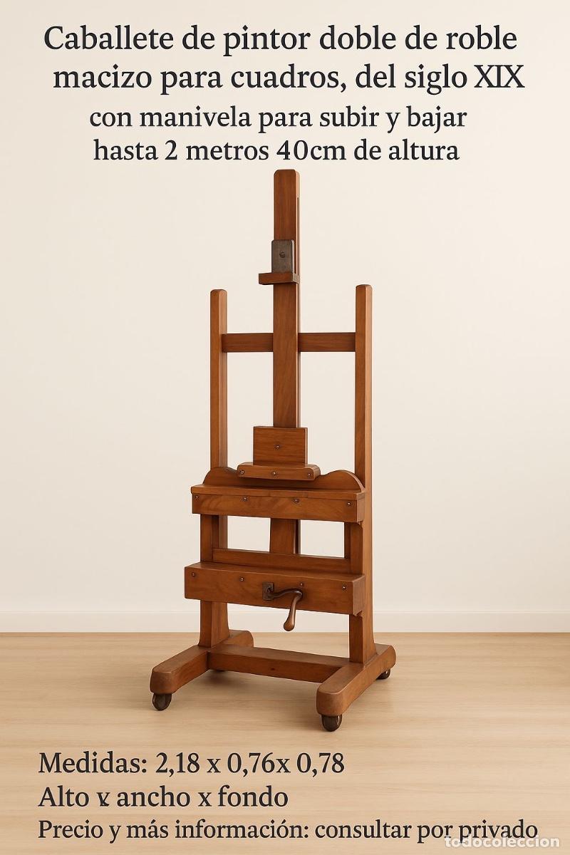 Arte: Caballete roble macizo sigo XIX - Foto 1