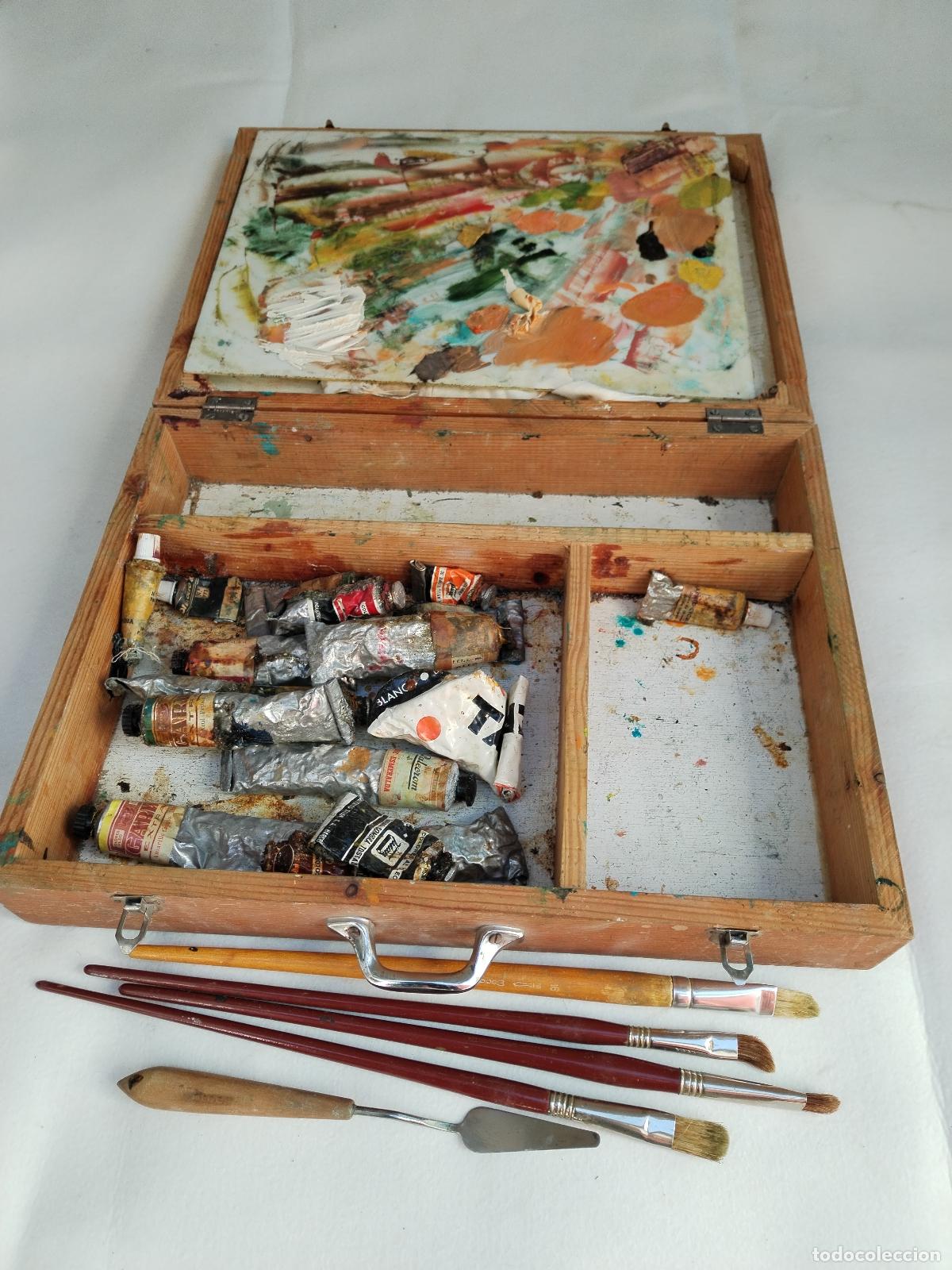 Arte: caja de oleos y pinceles de pintor - Foto 5