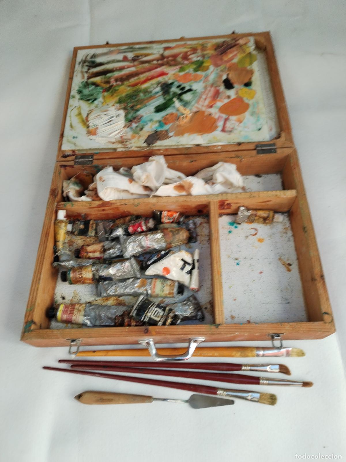 Arte: caja de oleos y pinceles de pintor - Foto 8