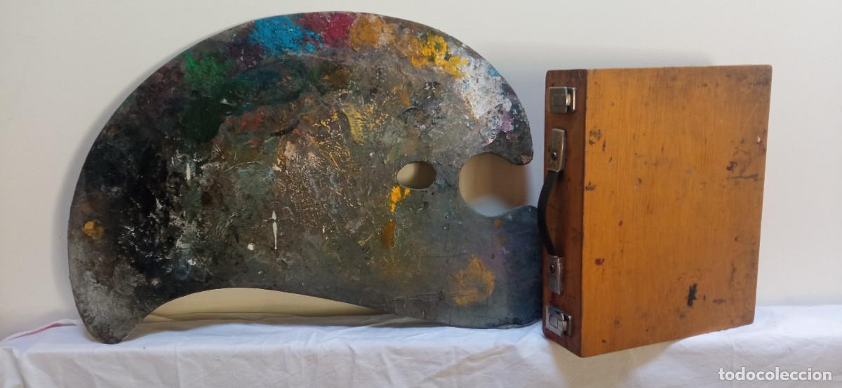 Art: Antiguo Set de Pintor Academia - Gran Paleta &Oacute;leo &rdquo;Impasto&rdquo; + Caja Madera