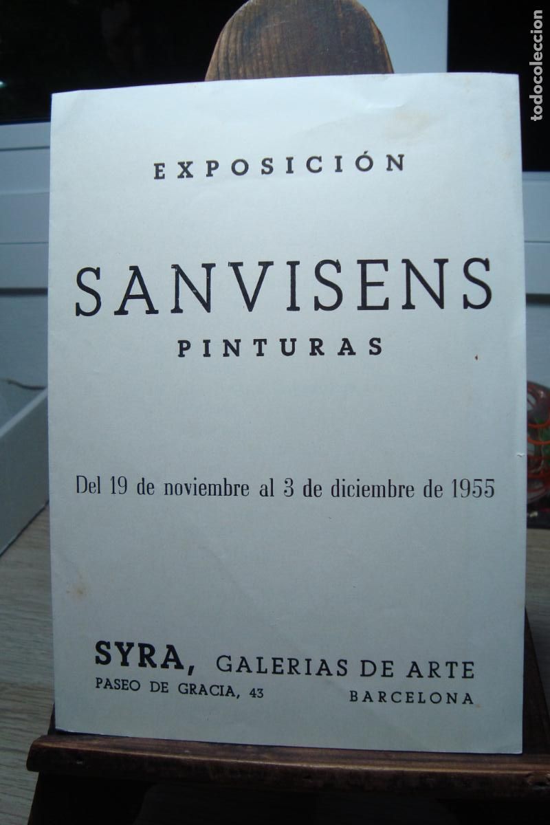 Arte: DIPTICO EXPOSICION PINTURAS SANVISENS GALERIAS ARTE SYRA BARCELONA 1955.