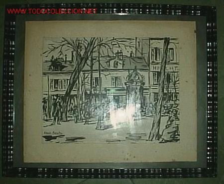 Arte: Plaza / Casio Boada ( Tinta y aguada ) 22 x 18 cm - Foto 1