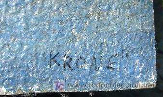 Arte: 1231.- OLEO MIXTA S/CART&Oacute;N ,,,EDIFICIO,,, KRONE - Foto 2