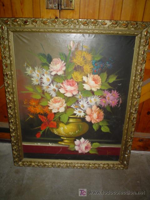 Arte: OLEO SOBRE LIENZO,FLORERO 1950S - Foto 1