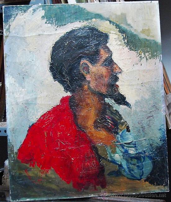 Art: 1938.- OLEO SOBRE TELA CARTON 61X50. M.GARCIA SANTOS RETRATO PERFIL