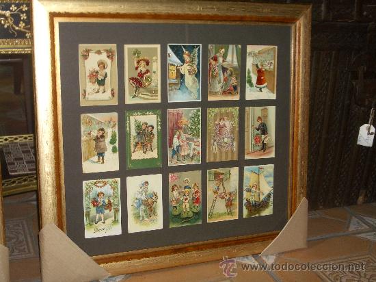 Arte: ESPECTACULAR TRIPTICO, COMPOSICION POSTALES 1900, DECORADAS EN ORO - Foto 5