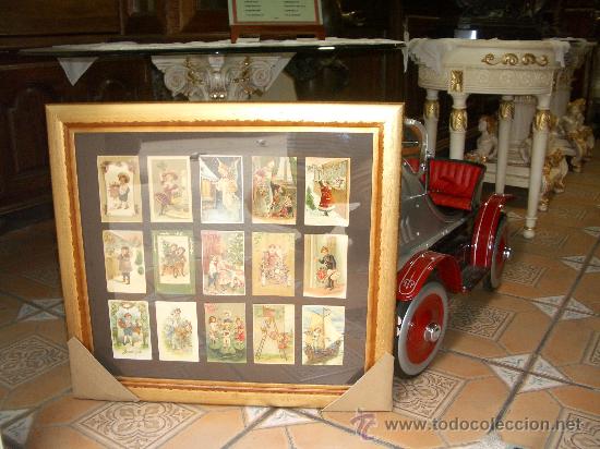 Arte: ESPECTACULAR TRIPTICO, COMPOSICION POSTALES 1900, DECORADAS EN ORO - Foto 9