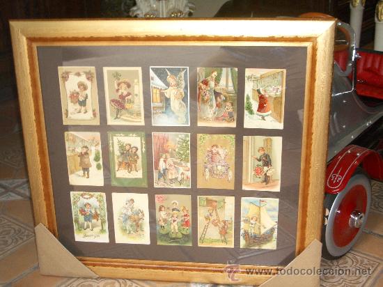 Arte: ESPECTACULAR TRIPTICO, COMPOSICION POSTALES 1900, DECORADAS EN ORO - Foto 10