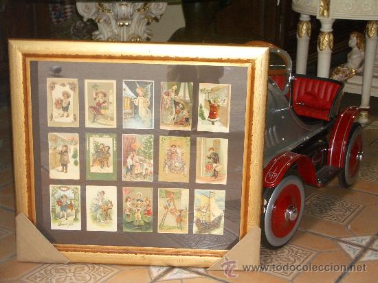 Arte: ESPECTACULAR TRIPTICO, COMPOSICION POSTALES 1900, DECORADAS EN ORO - Foto 11