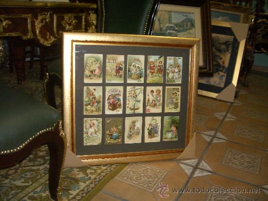Arte: ESPECTACULAR TRIPTICO, COMPOSICION POSTALES 1900, DECORADAS EN ORO - Foto 13