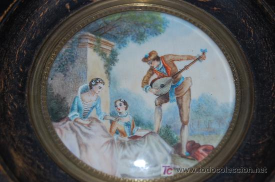 Arte: ANTIGUA MINIATURA TEMA ROM&Aacute;NTICO - Foto 3