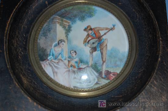 Arte: ANTIGUA MINIATURA TEMA ROM&Aacute;NTICO - Foto 2