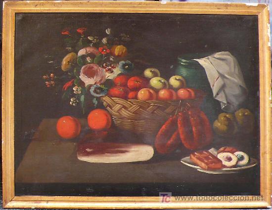 Arte: BODEG&Oacute;N s.XIX, tama&ntilde;o: 69x89 cm. - Foto 1
