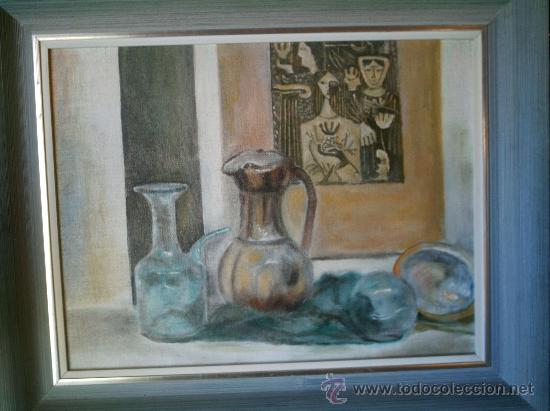 Arte: CUADRO BODEG&Oacute;N &Oacute;LEO SOBRE LIENZO A&Ntilde;OS 50 - Foto 4