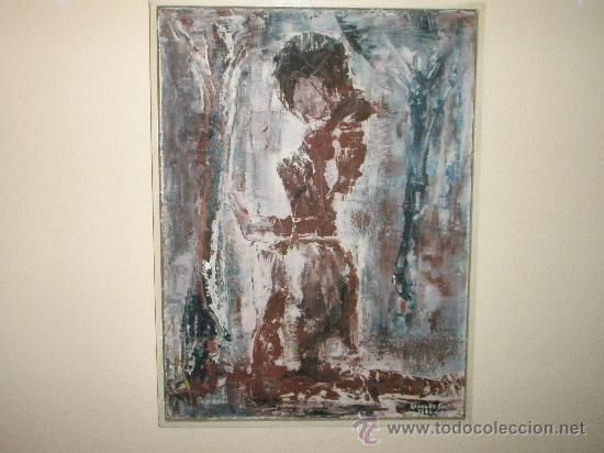 Arte: CUADRO CON ESPATULA DEL GRAN MAESTRO  STANLEY SMITH -1966 - CON MARCO -  61x46 cms. - Foto 1