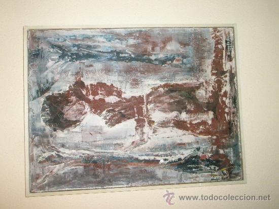 Arte: CUADRO CON ESPATULA DEL GRAN MAESTRO  STANLEY SMITH -1966 - CON MARCO -  61x46 cms. - Foto 2