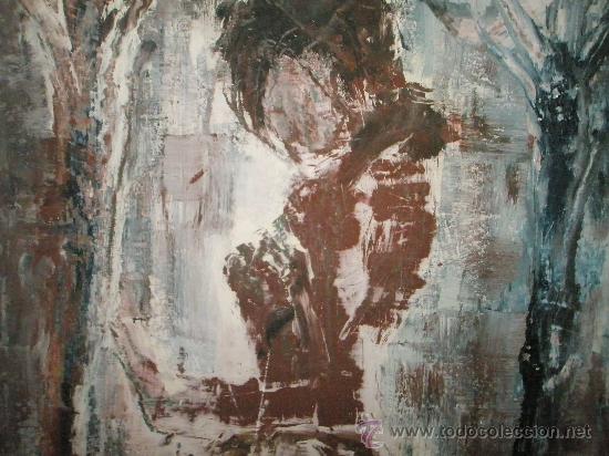 Arte: CUADRO CON ESPATULA DEL GRAN MAESTRO  STANLEY SMITH -1966 - CON MARCO -  61x46 cms. - Foto 3