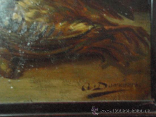 Arte: A. Domen&eacute;ch - &oacute;leo sobre tabla - Bodeg&oacute;n de caza. - Foto 2