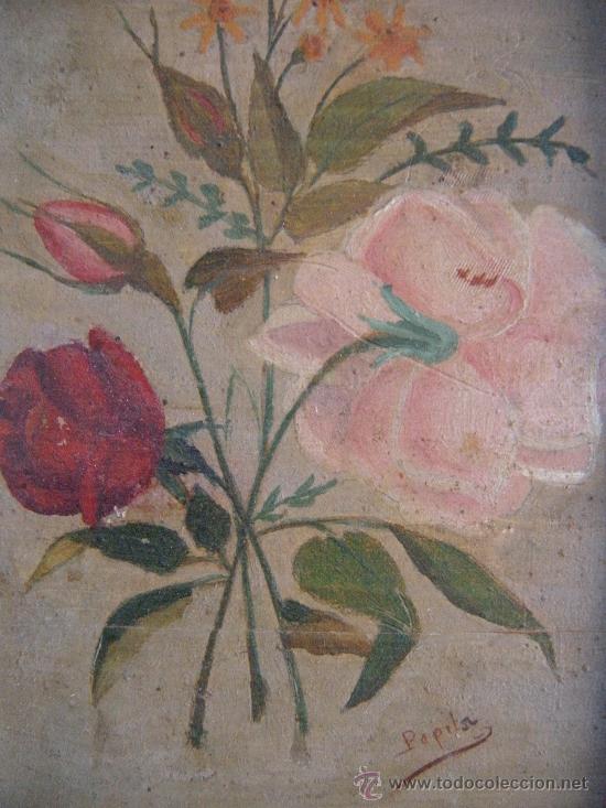 Arte: ANTIGUO OLEO SOBRE TABLA - Foto 4